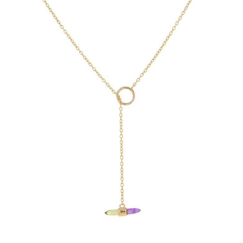 Collier péridot et améthyste or jaune 2.25g Comme neuf -  reconditionné disponible sur Gemme Les Bijoux